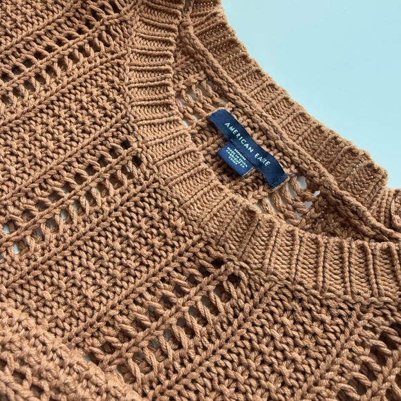 American Eagle Knit Sweater Light Brown Size M - Picture 4 of 14